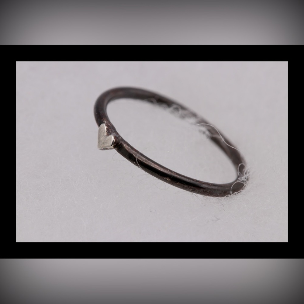 Sterling Silver Tiny Heart Ring Size 7.5 | Minimalist Stackable | Handmade - NWT - Picture 10 of 15